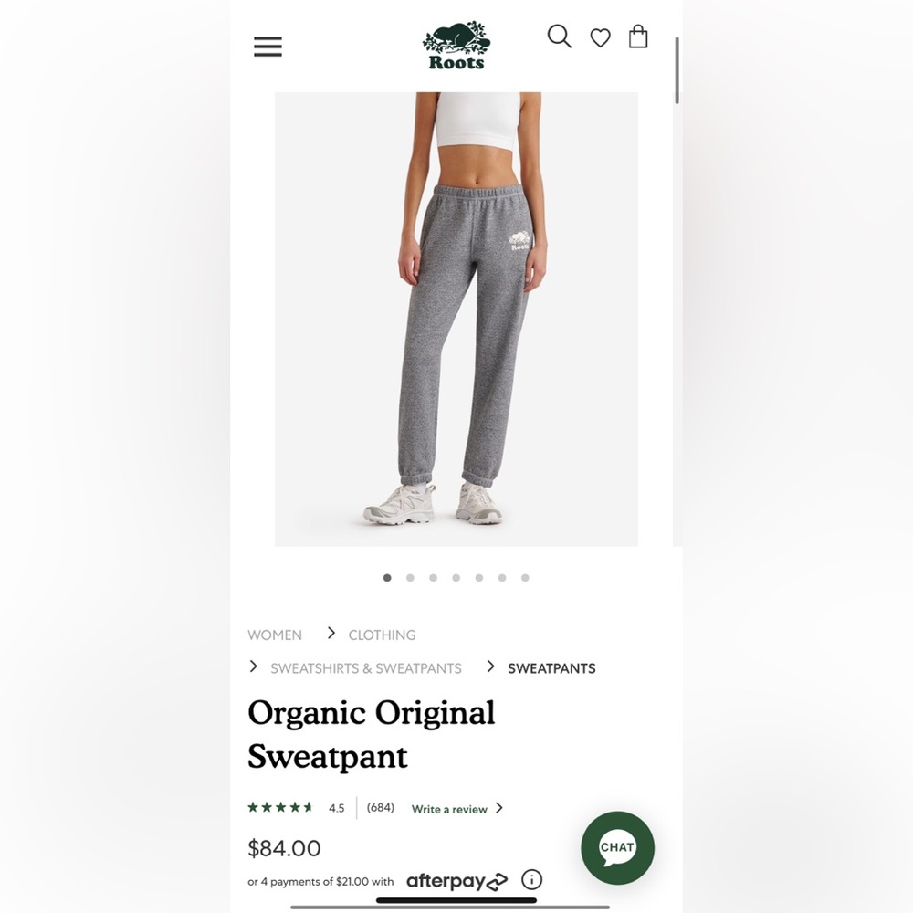 Roots Gray SALT & PEPPER Organic Original Sweatpants